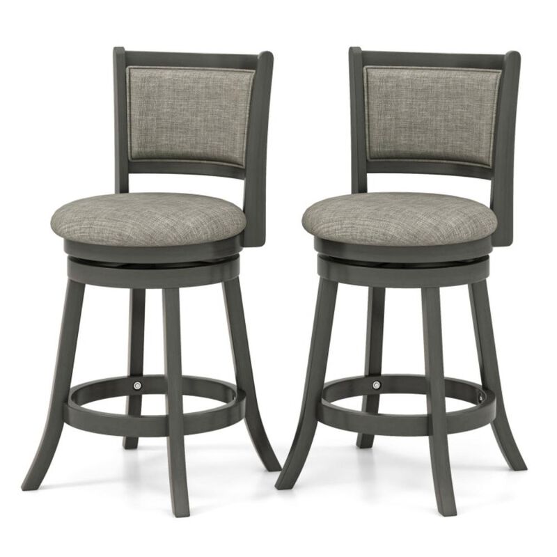 Hivvago Swivel Bar Stools Set of 2 with Soft-padded Back and Seat