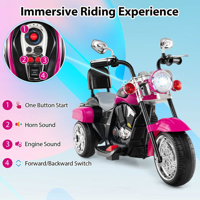 6V Toddler Electric Ride-On Bike with 3 Wheels, Horn and Front Headlight image number 5