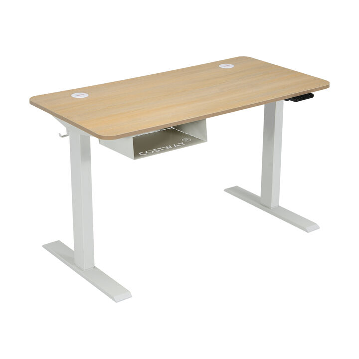 48-Inch Electric Standing Adjustable Desk with Control Panel and USB Port-Natural