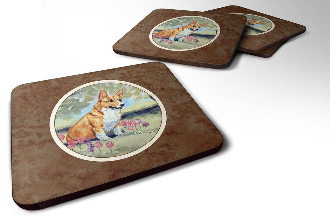 Caroline's Treasures 7054FC Corgi Foam Coasters (Set of 4), 3.5, Multicolor