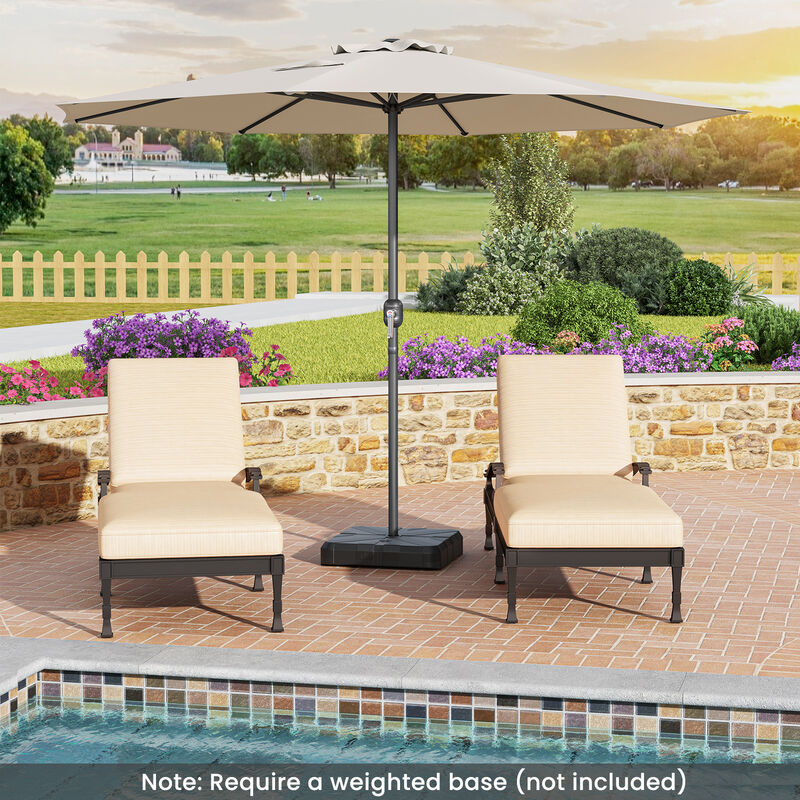 Patio Umbrella with Easy Crank Handle and 8 Sturdy Ribs for Durable Outdoor Shade