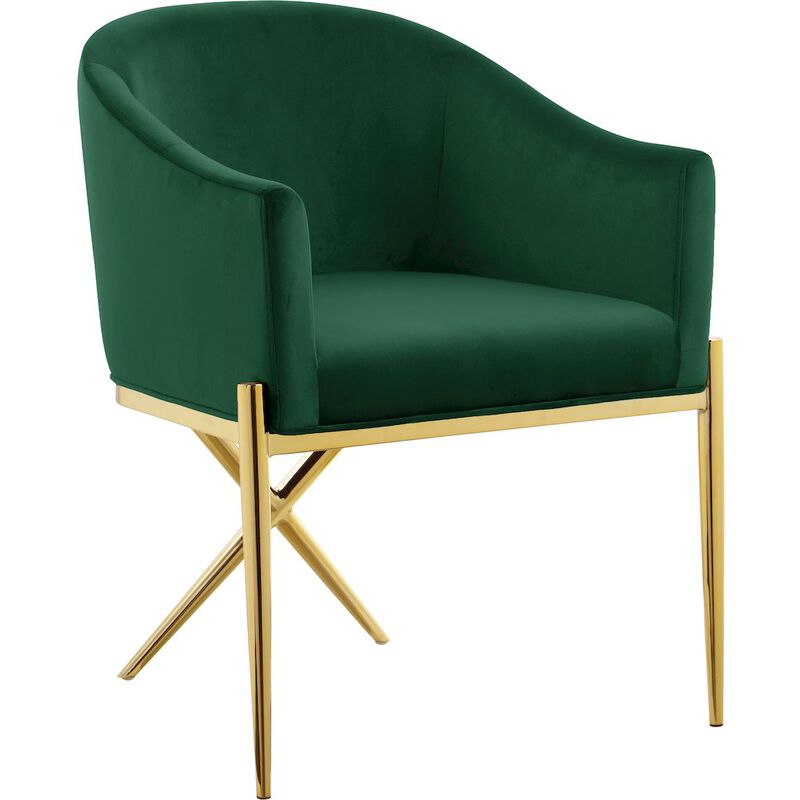 Meridian Furniture Xavier Green Velvet Dining Chair