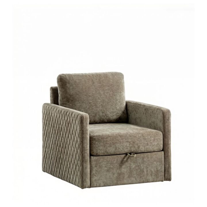 GOODSILO Modern 360-Degree Swivel Armchair with Hidden Storage and Tufted Accents for Versatile Seating