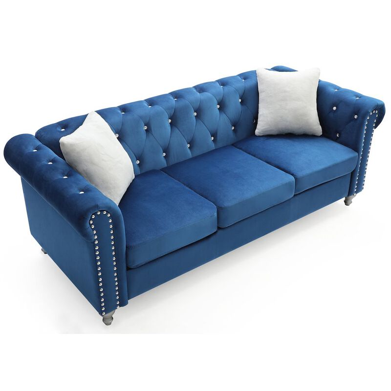 Glory Furniture Raisa Sofa in Navy Blue Color image number 3