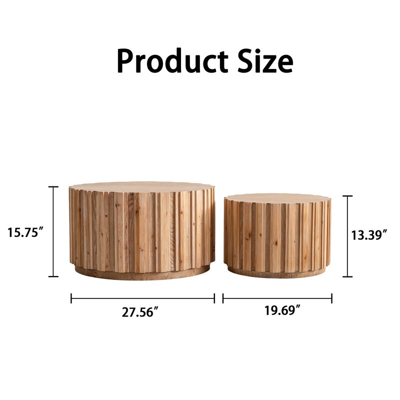 Smiful Round Coffee Table Set of 2 image number 7