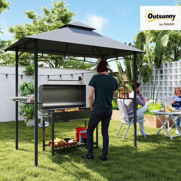 Hivvago BBQ Canopy 8' x 5' with Double Roof