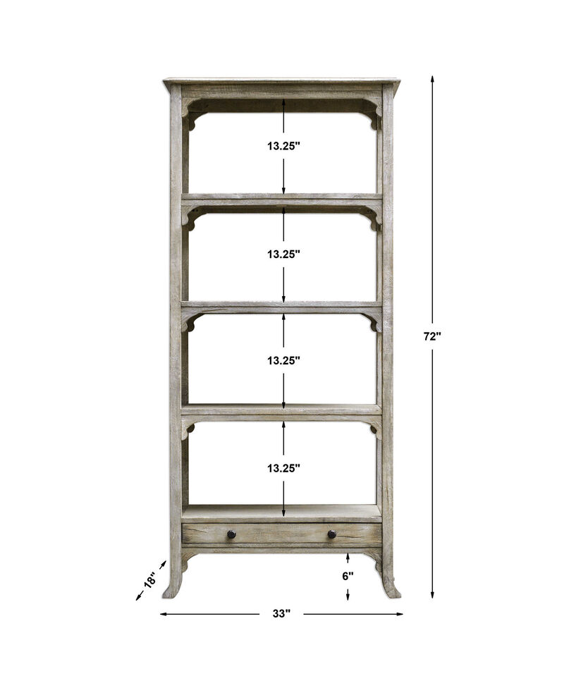 Bridgely Aged White Etagere