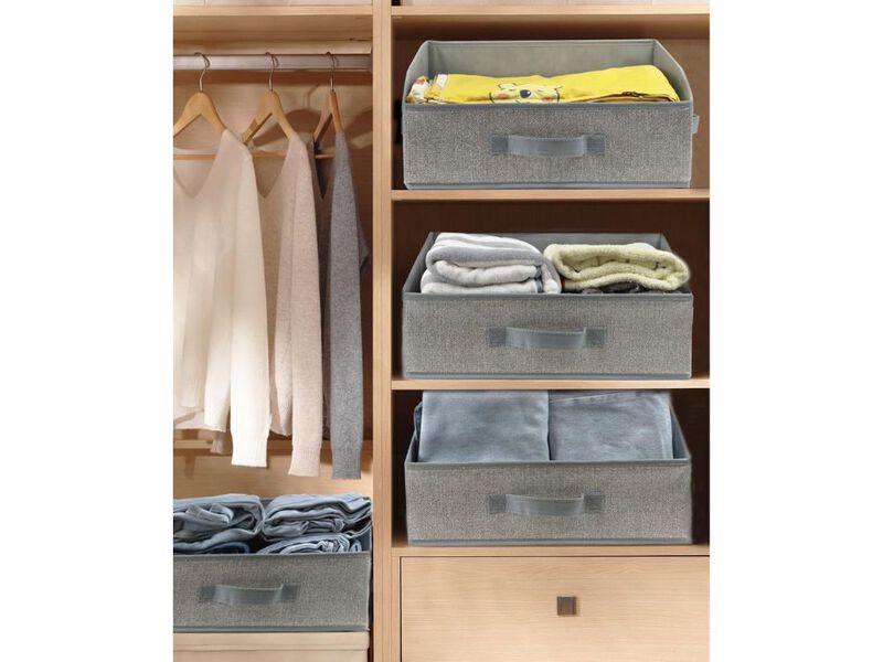 6 Pack Closet Storage Bins Gray Shelf Organizer Baskets for Clothes Toys image number 1
