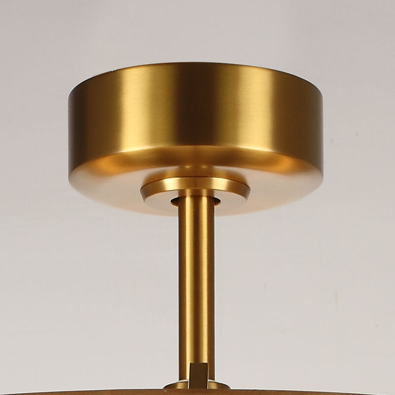 33" Modern Antique Brass Wheel Caged Reversible Dimmable Ceiling Fan with Light and Remote for Bedroom, Living Room or Dining Room image number 7