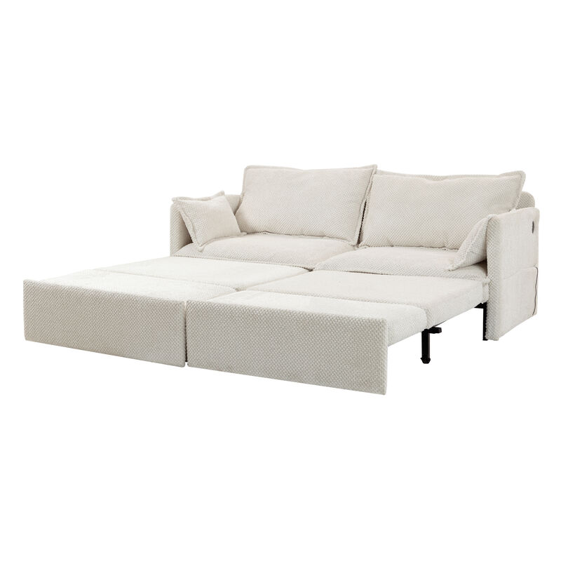Merax 3-in-1 Corduroy Convertible Sleeper Sofa Couch