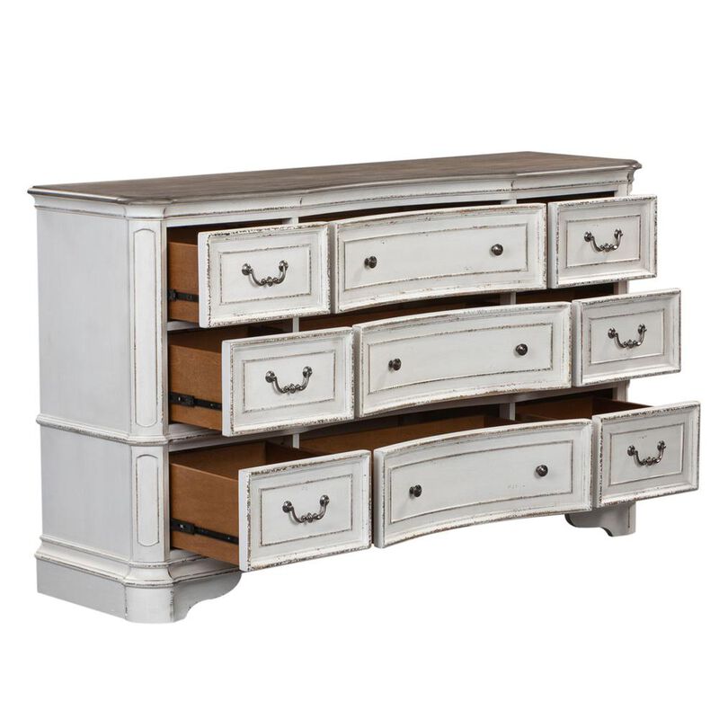 Liberty Furniture Magnolia Manor 9 Drawer Dresser in Antique White image number 4