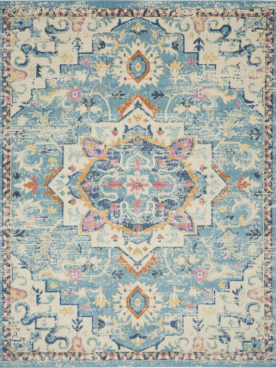 Passion PSN25 Ivory/Light Blue 8' x 10' Rug