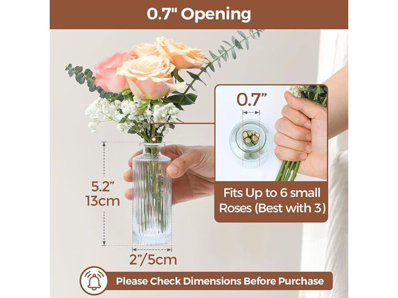 Set of 32 Clear Glass Bud Vases &ndash; Mini Centerpieces for Rustic Wedding & Home D&eacute;cor image number 2