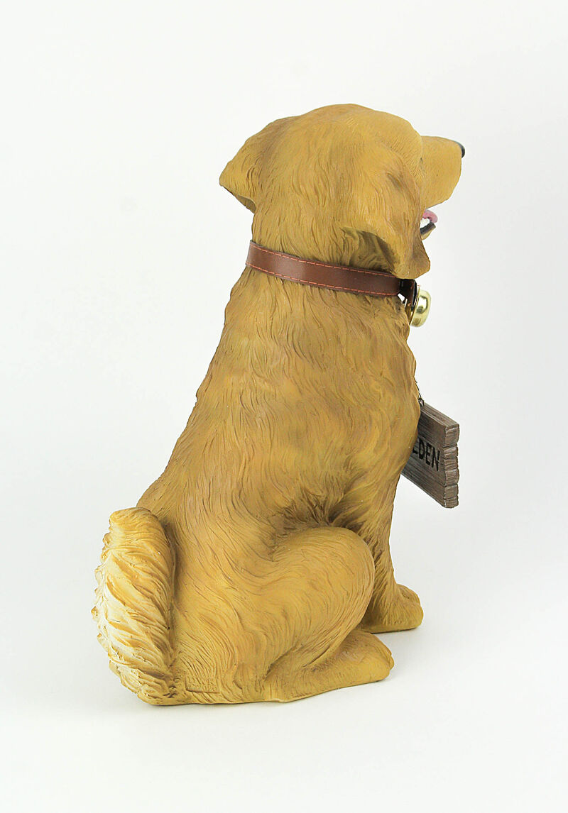 Harley the Golden Retriever Dog Realistic Lifelike Statue with Reversible Sign image number 2