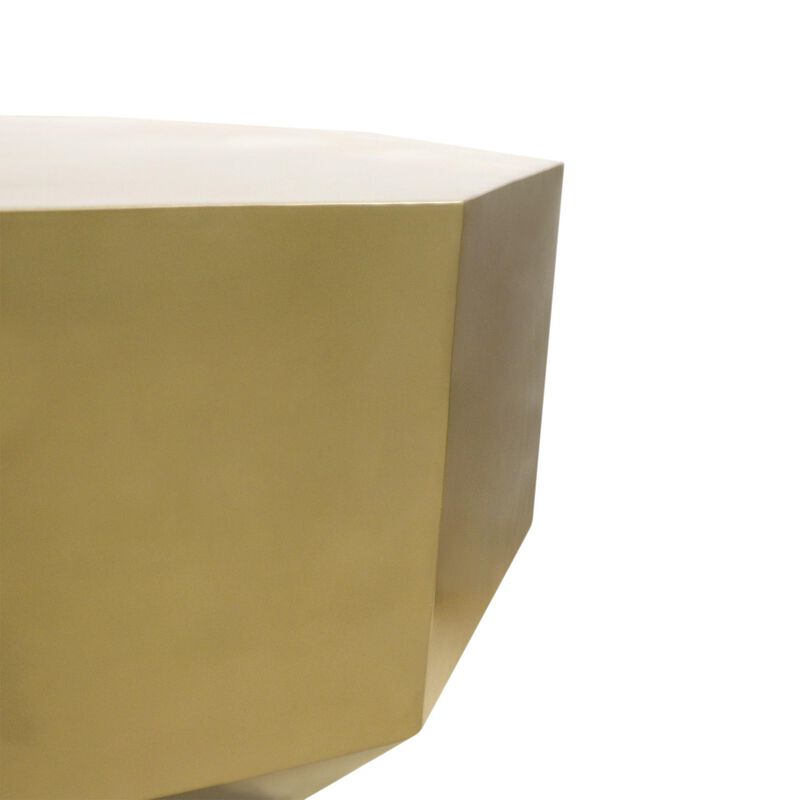 Pasargad Home Byzantine Octagon Shape Coffee Table, Brass