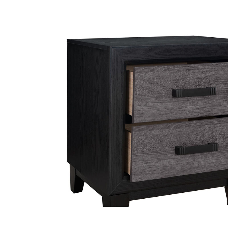 Lisbon Grey Black Modern Bedroom Nightstand image number 3