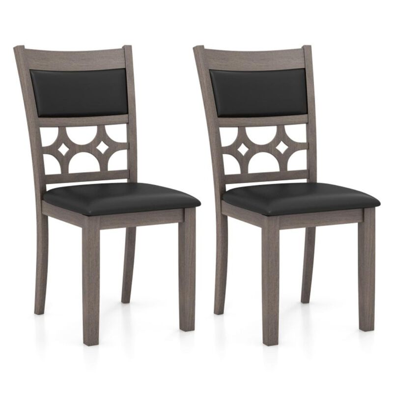 Hivvago Upholstered Dining Chair Set of 2 with Padded Backrest and Seat