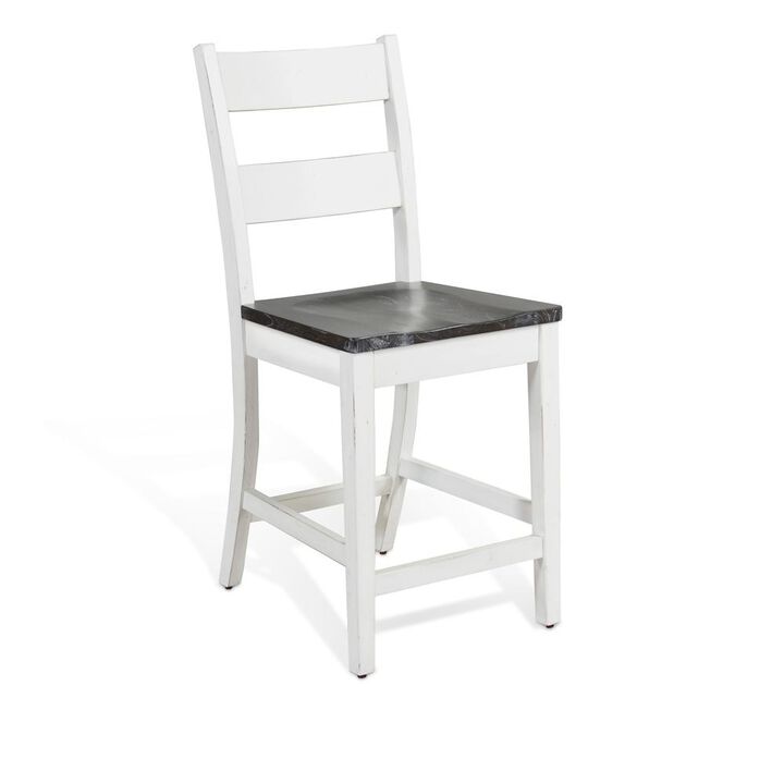 Sunny Designs Counter Ladderback Barstool, Wood Seat