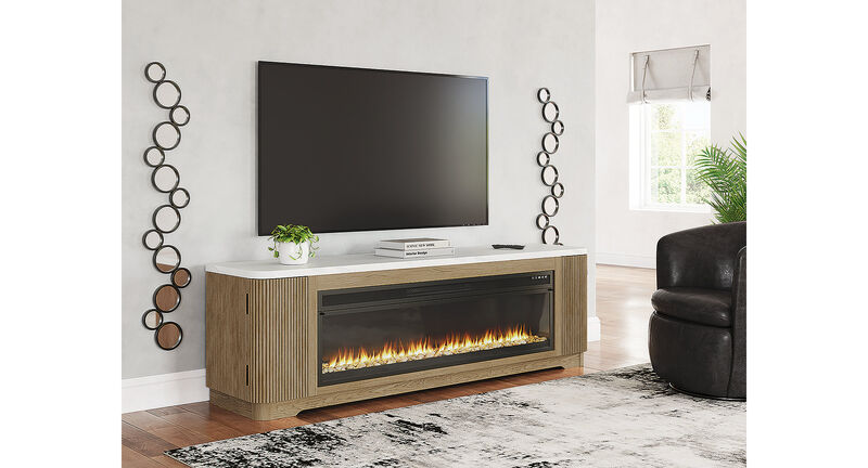 Camdill 80" TV Stand with Electric Fireplace image number 1