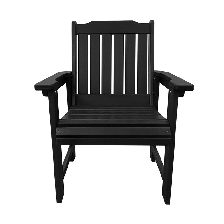 HDPE Patio Dinning Chair, Outdoor Chair with 18/8 Stainless Steel Hardware, Heavy Duty 600 LBS, for Outdoor Patio Garden Yard (Matte Black)