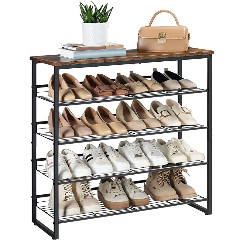 5-Tier Adjustable Shoe Rack, Space-Saving Organizer for Multiple Pairs image number 3