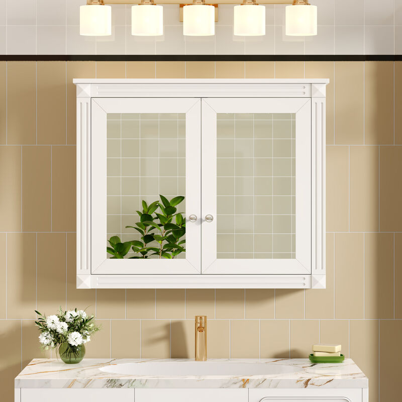 ELEMENT ACE Stylish Wall-Mounted Mirror Cabinet with Adjustable Shelves image number 9
