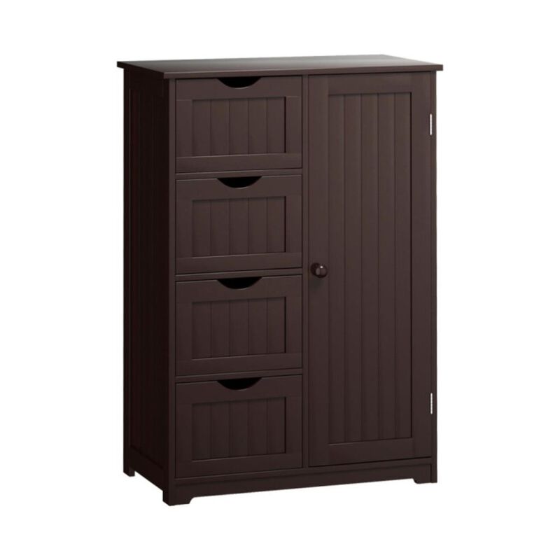 Hivvago Free-Standing Wooden Cabinet with 4 Drawers and Door Cabinet