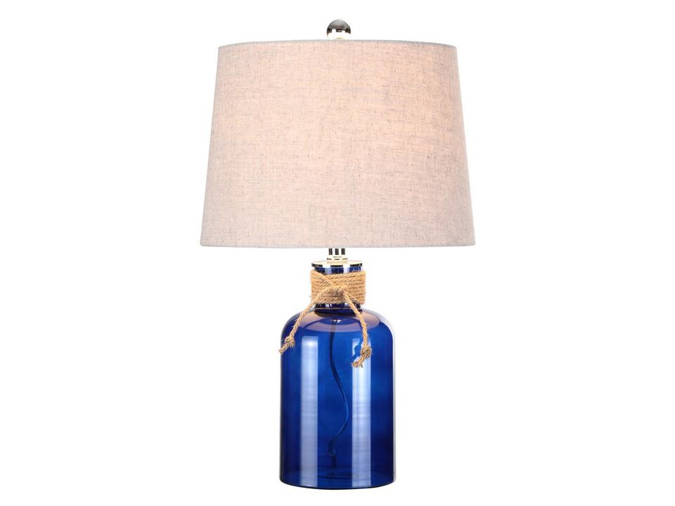 Azure Glass Bottle LED Table Lamp