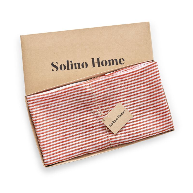 Linen Round Tablecloth - Narrow Stripe