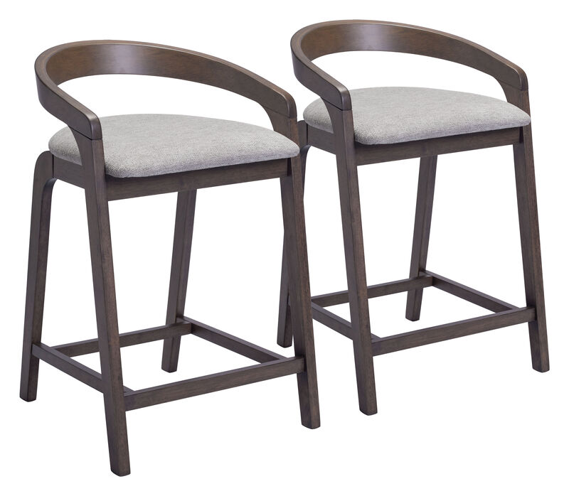 Troy Counter Stool (Set of 2) Dove Gray & Espresso image number 6