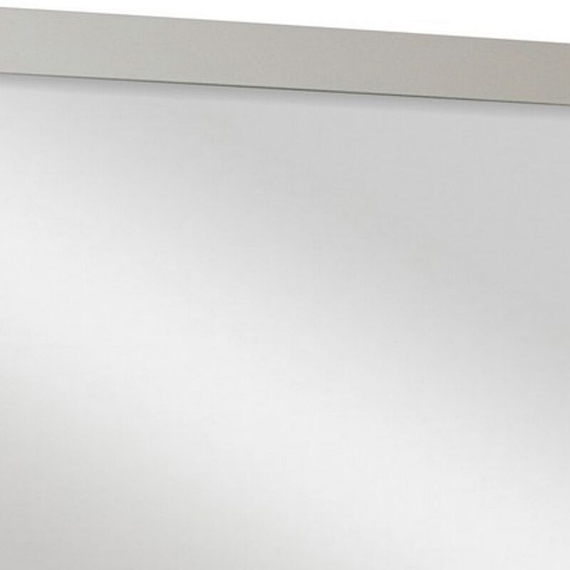 Yoza 38 x 47 Dresser Mirror, Modern, High Gloss White Laminate Finish
