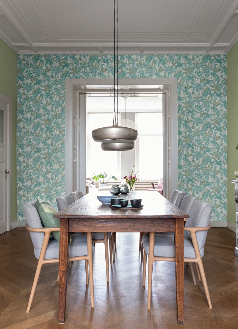 Saura Teal Frond Wallpaper image number 3