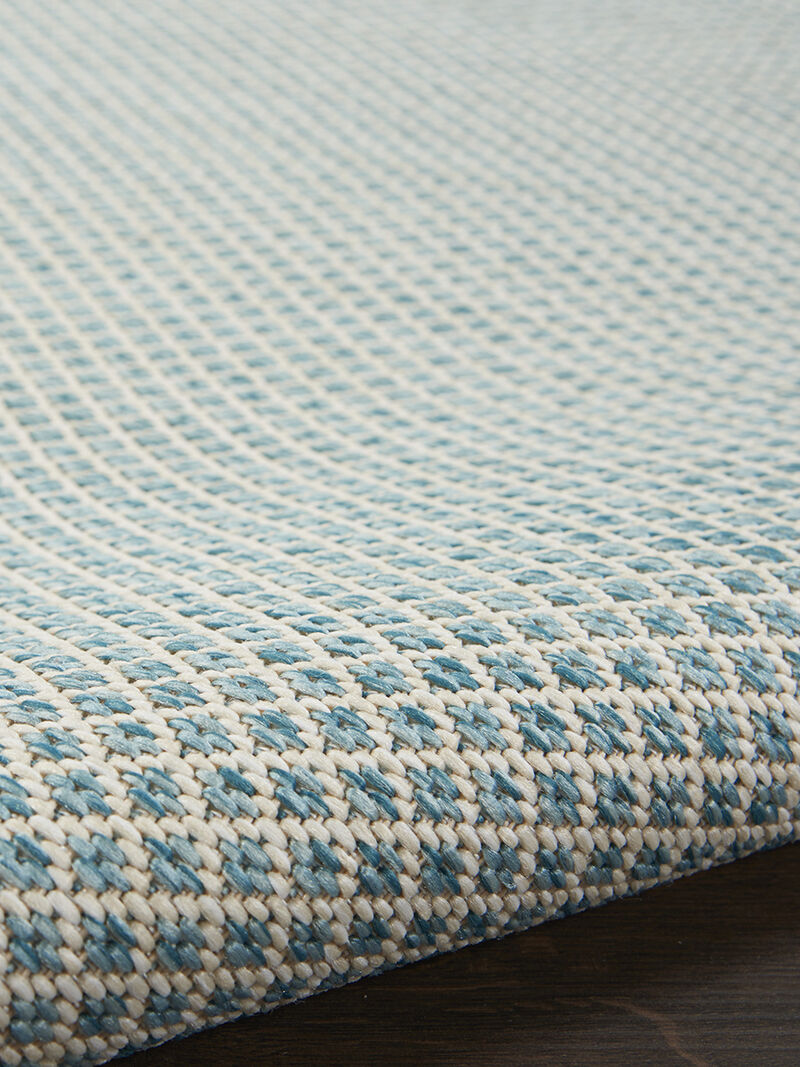 Courtyard COU01 Ivory/Aqua 6' x Round Rug