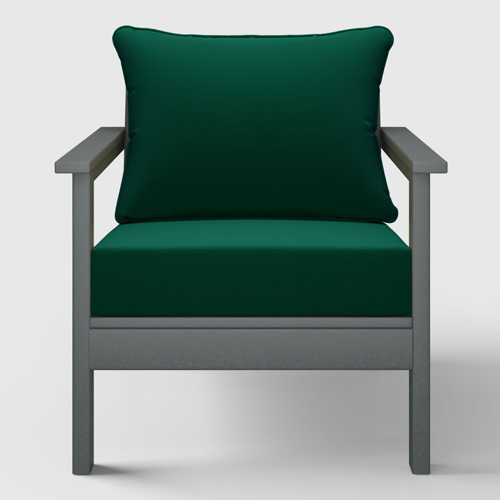 WestinTrends Outdoor Modern HDPE Patio Club Chair with Deep Seat Cushions