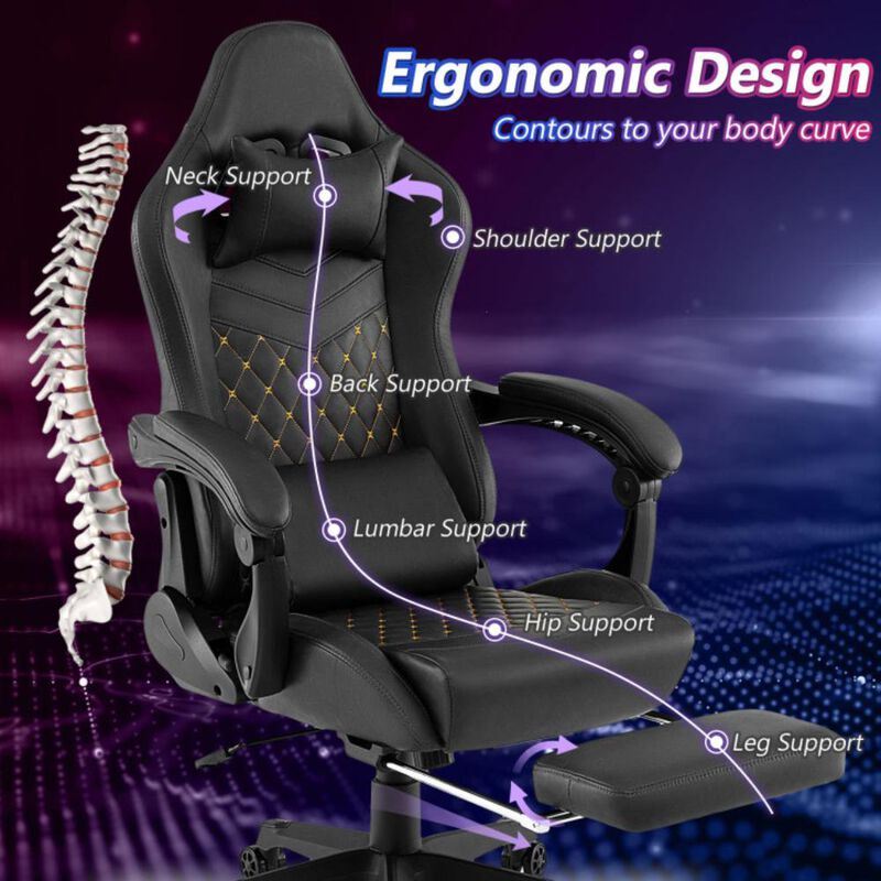 Hivvago Ergonomic Video Game Computer Chair with Headrest and Lumbar Pillow