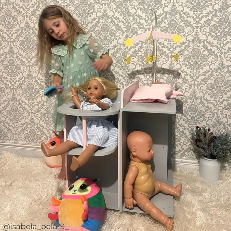 Olivia's Little World Polka Dots Princess Baby Doll Changing Station, Gray image number 5