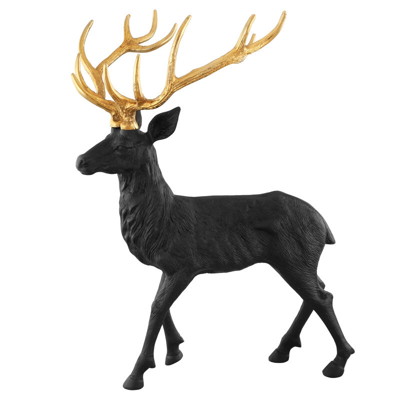 Standing Reindeer Statue Aluminum Deer Sculpture for Indoors Christmas Decor