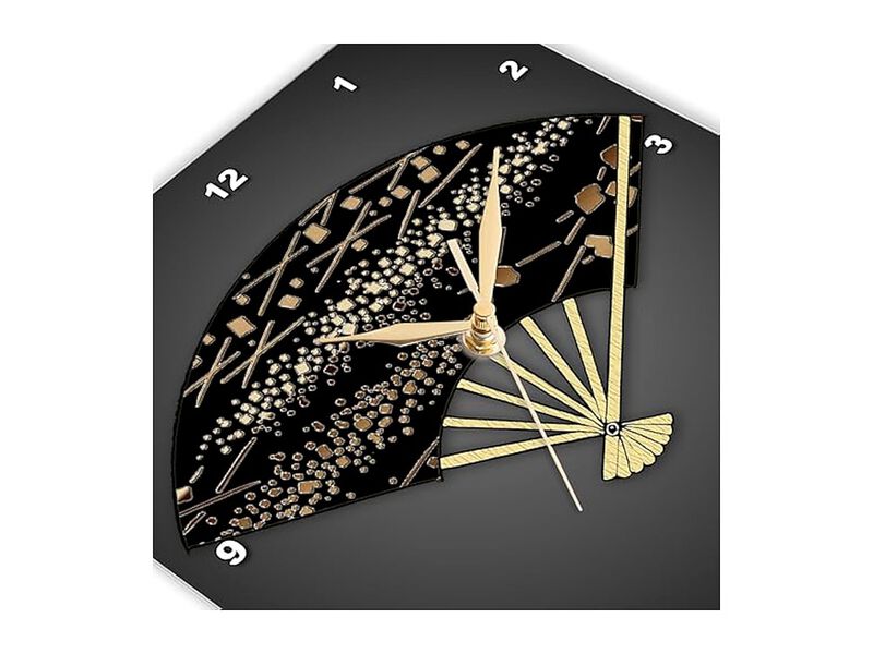 Japanese Fan Various Bronze Textures Wall Clock 13 Inch Home Decor image number 2