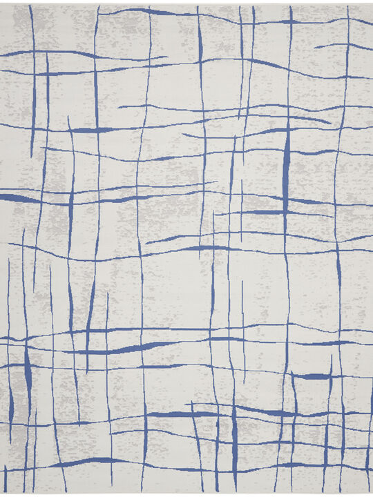 Whimsicle WHS09 Ivory/Blue 8' x 10' Rug