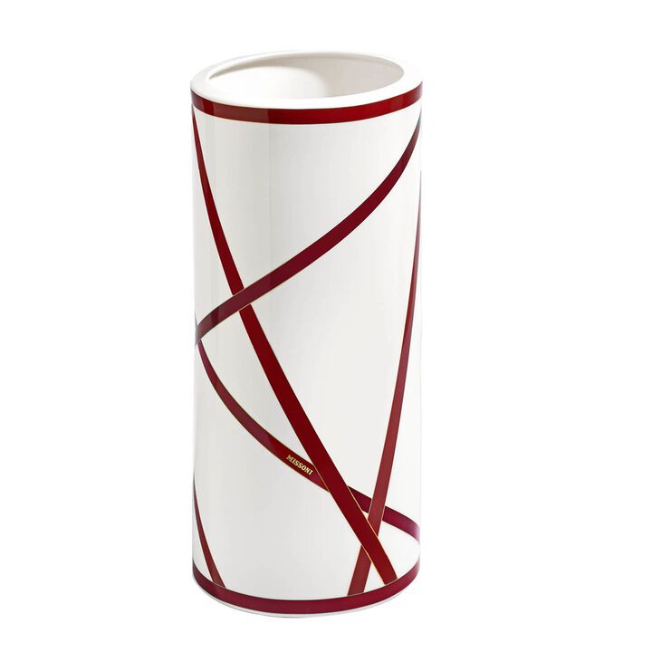 High Vase NASTRI BORDEAUX, diam. 6.3", H 14.17"