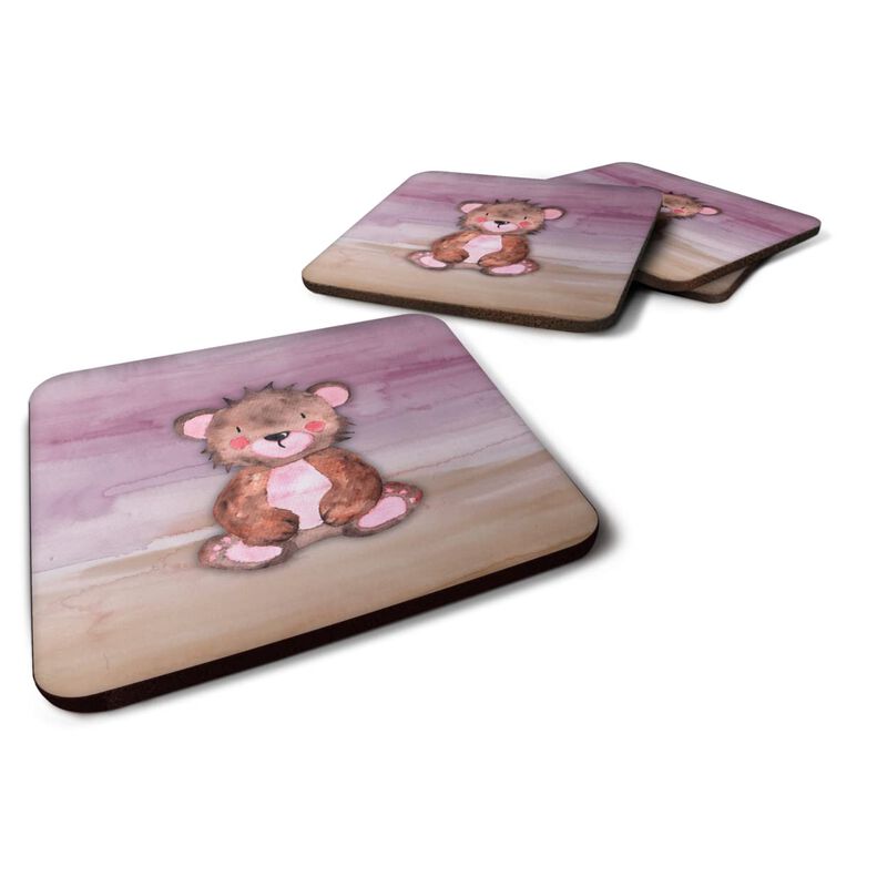 Caroline's Treasures Bear Cub Watercolor Decorative coasters, 3.5, Multicolor