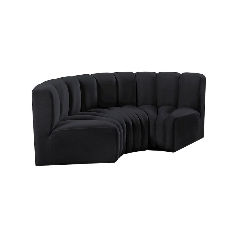 Meridian Furniture Arc Black Velvet Modular Sofa