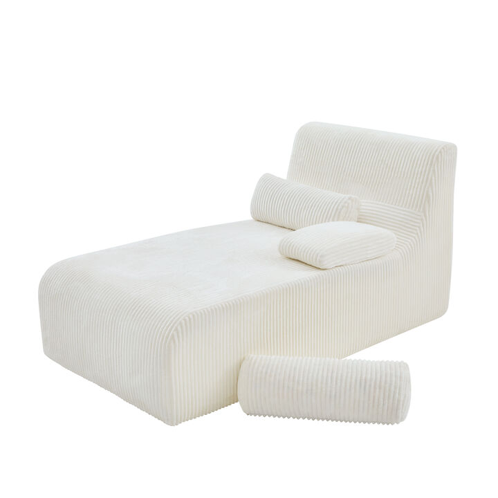 Merax Modular Corduroy Sofa with Compression Packaging & Ergonomic Curved Design