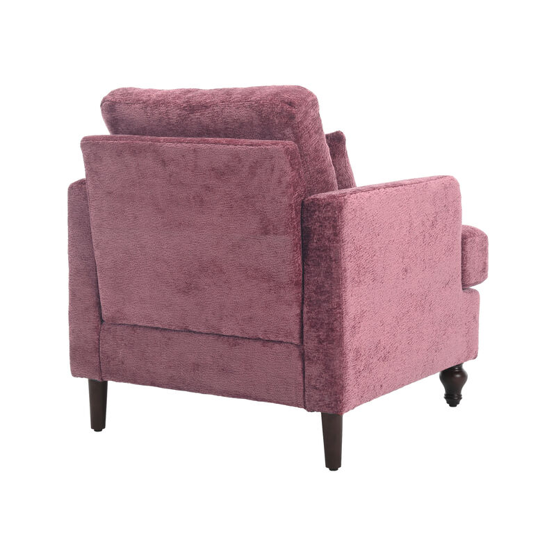 TATEUS Wood Frame Armchair, Modern Accent Chair Lounge Chair image number 7