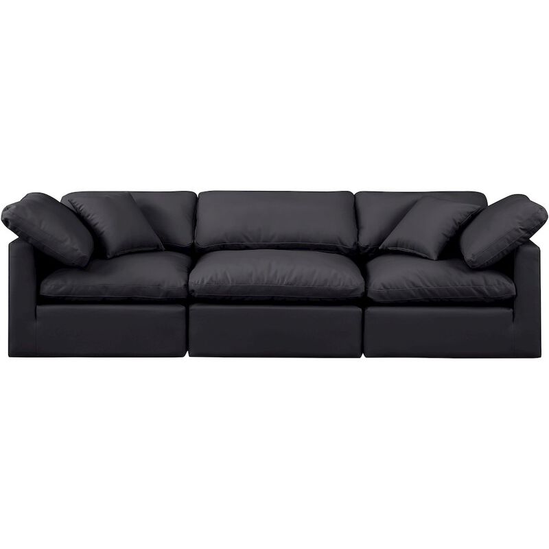 Meridian Furniture Indulge Black Vegan Leather Modular Sofa