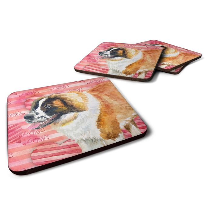 Caroline's Treasures Saint Bernard Love Decorative coasters, Multicolor