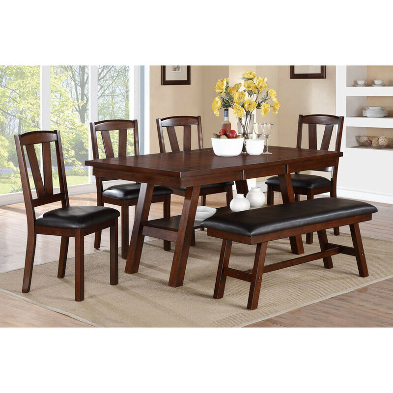 Streamdale Walnut Wood Framed Back Dining Chairs w/ Cushions (Set of 2) image number 4