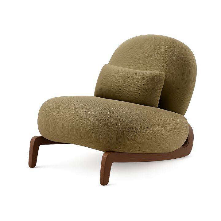 GOODSILO Armless Accent Chair with Plush Cushion and Solid Wood Legs, Soft Upholstered Seating for Living Room Bedroom Apartment Balcony Waiting Room