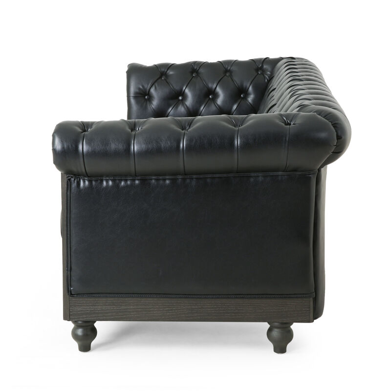 Merax Mirod Comfy 3-Seat Sofa with Wooden Legs, Retro Style for Living Room and Study Sofa image number 4