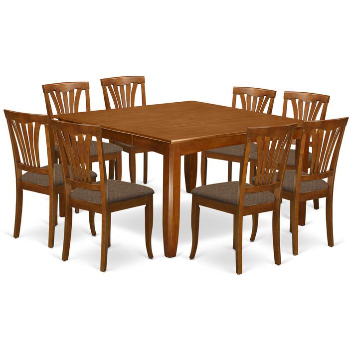 9 Pc Dining room set-Dining Table with Leaf and 8 Dinette Chairs.